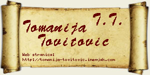 Tomanija Tovitović vizit kartica